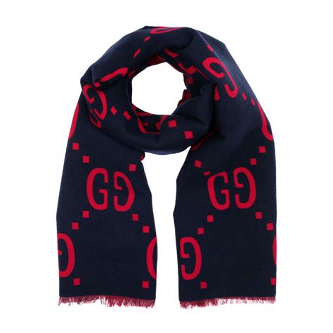 vintage blue gucci scarf|gucci jacquard wool scarf v.